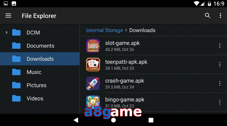 Main screen of A8game gameapk page for PK players